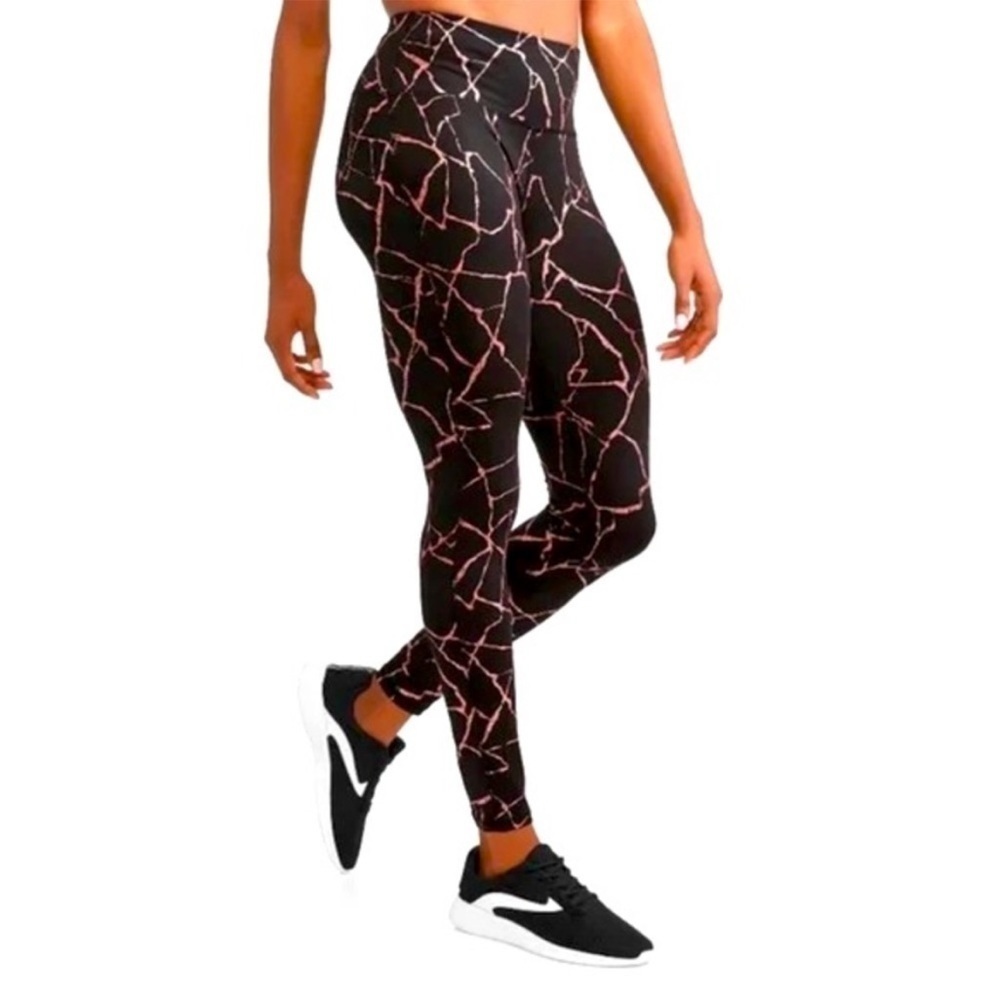 Avia black metallic crackle leggings